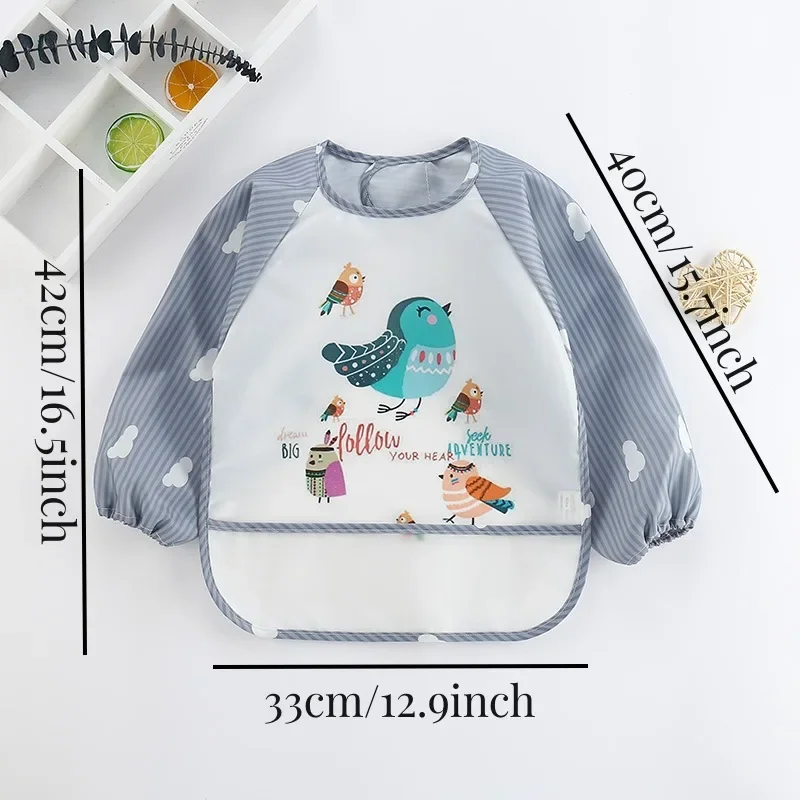 New Baby Mittens Waterproof Long Sleeve Striped Reversible Clothes Men Women's Children's Cartoon No Washable Collar Turn-Down