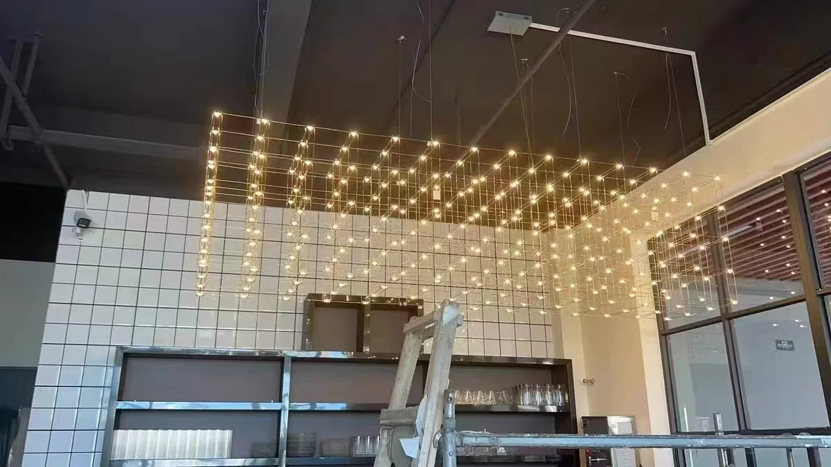 Chandelier - Chrome Square LED Pendant Lamp