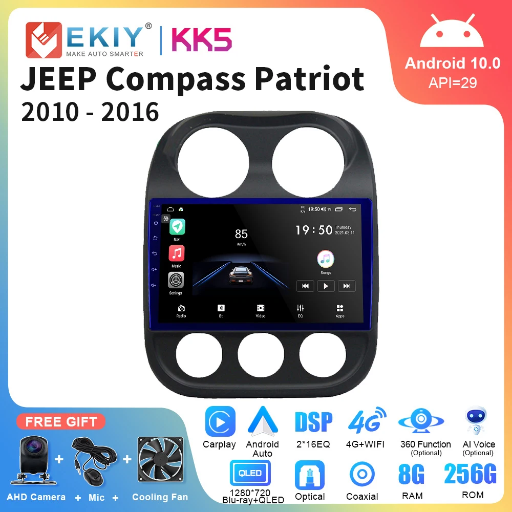 

EKIY KK5 Car Radio For JEEP Compass Patriot 2010-2016 Autoradio Stereo 2 Din Multimedia Player GPS Navigation Carplay DSP Stereo