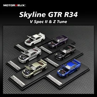 MH 1:64 SKYLINE GTR R34 V Spec II Z Tune Opened Hood Diecast Car Model MOTORHELIX 1