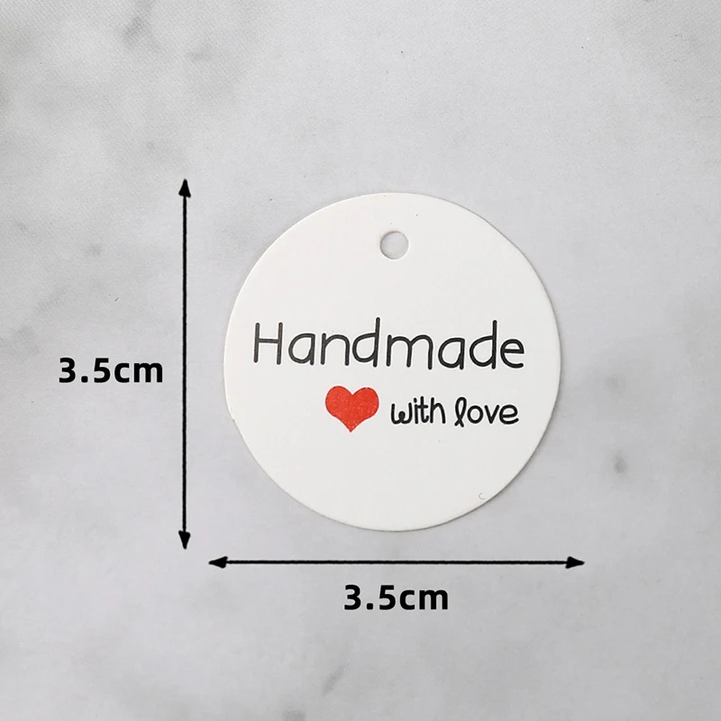Kraft Paper Round Thank You Tags 50pcs 3.5x3.5cm Wedding Birthday Holiday Gift Packaging