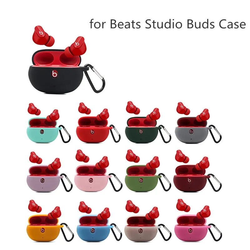 Custodia Per Beats Studio Buds 2021 Soft Silicone Hole Buds Protector Accessori Per Auricolari Con Portachiavi Per Beats Studio Buds Case