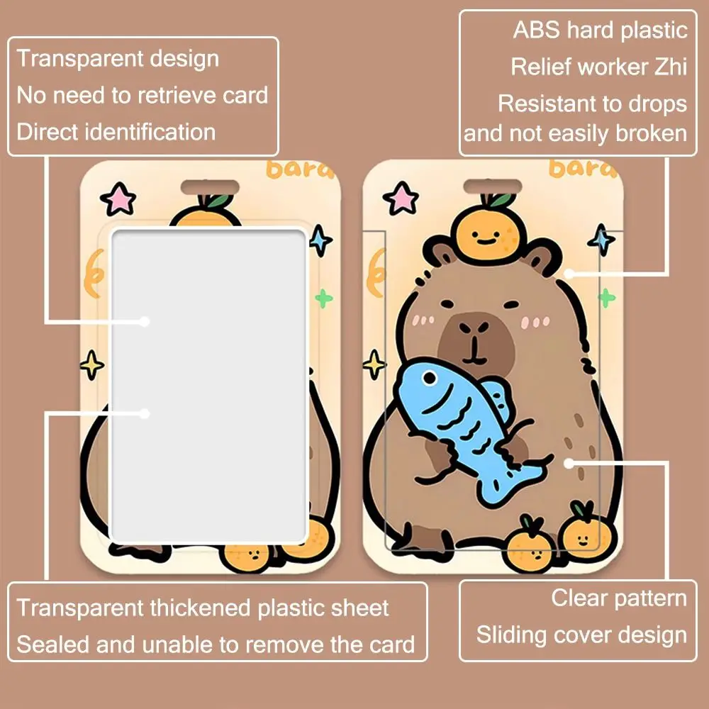 Cute Gift Cartoon Capybara Card Holder Portable Card Storage Cover Korean Case Bus Credit Holder ID Badge