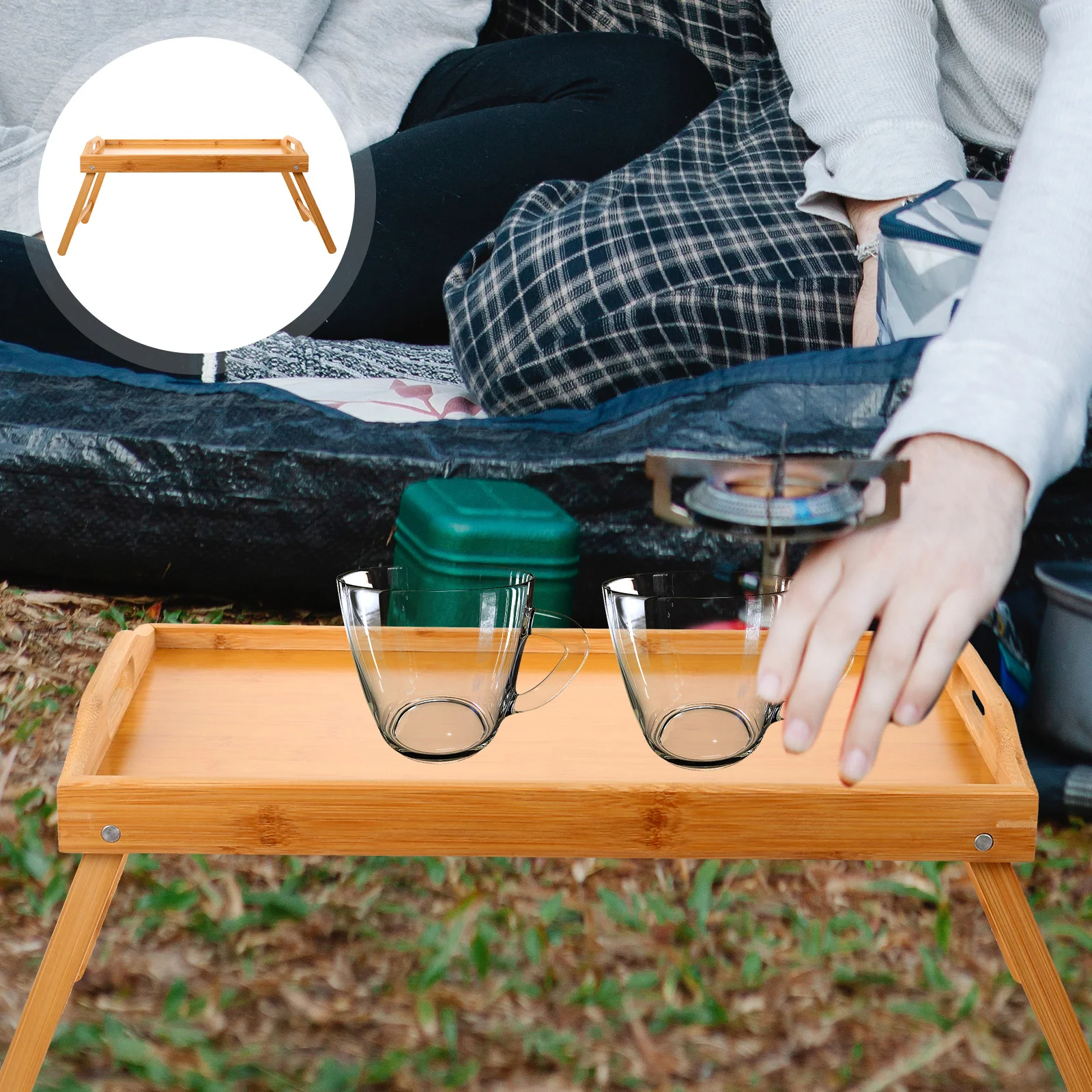 Mini Wooden Table Rectangular Folding Bed Table Small Bed Desk Portable Side Table Breakfast Serving Tray Coffee Table Home