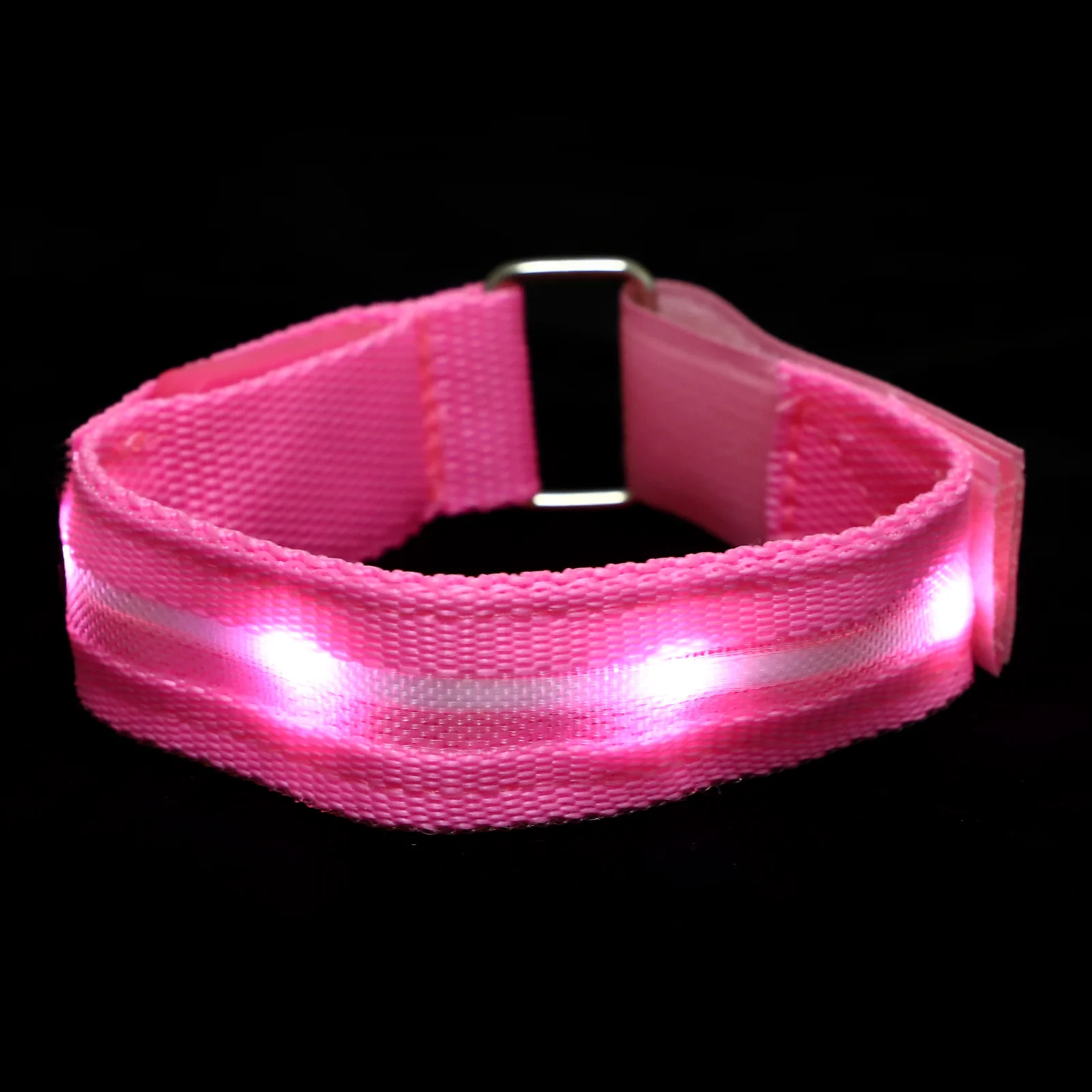 

LED Light up Armband Nylon Evening Party Decor Shine Safety Wristband Webbing Strap Night Run