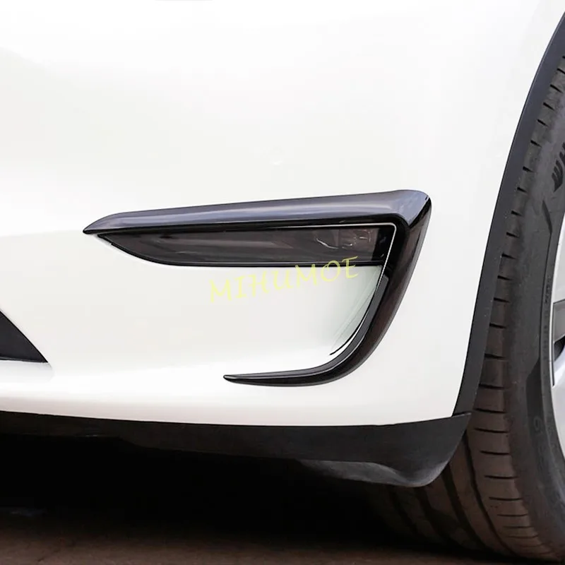 

Глянцевая черная передняя противотуманная фара для Tesla Model Y 2020 2021 2022 аксессуары для бровей