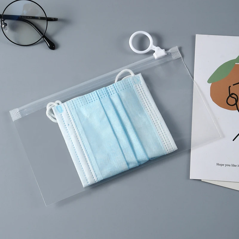 StoBag 50pcs 도매 투명 PPE 포장 가방 지우기 지퍼 작은 봉인 된 펜 마스크 편지지 보관 재사용 가능한 파우치