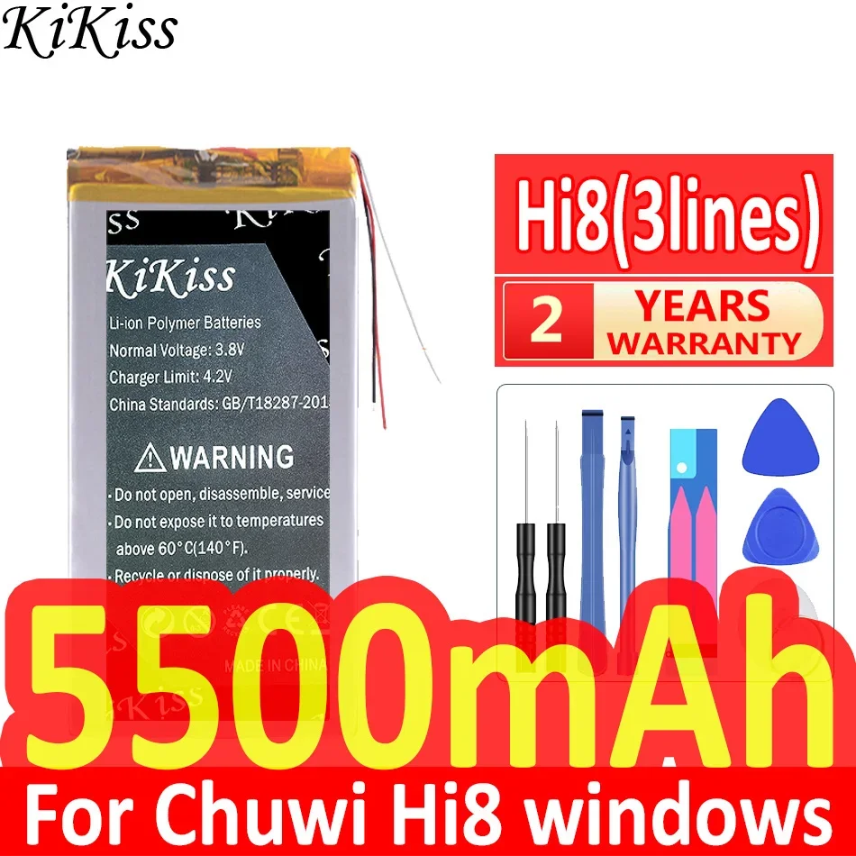 Batteria Kikiss Hi8 (3 Linee) 5500Mah Per 8 "Chuwi Hi 8 Per Tablet Windows 3263156 3565158 Batteria + Strumenti Gratuiti