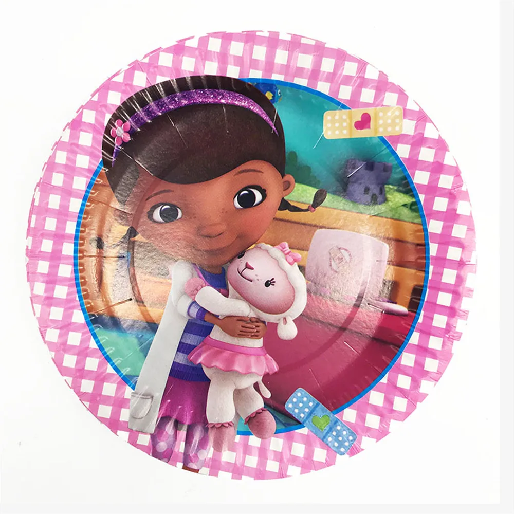 10 Pz/Lotto 7 Pollici Dottie Mcstuffins Piatti Usa E Getta Dottie Tema Decorazioni Per Feste Di Compleanno Doc Mcstuffins Piatti Di Carta 10 Pz/