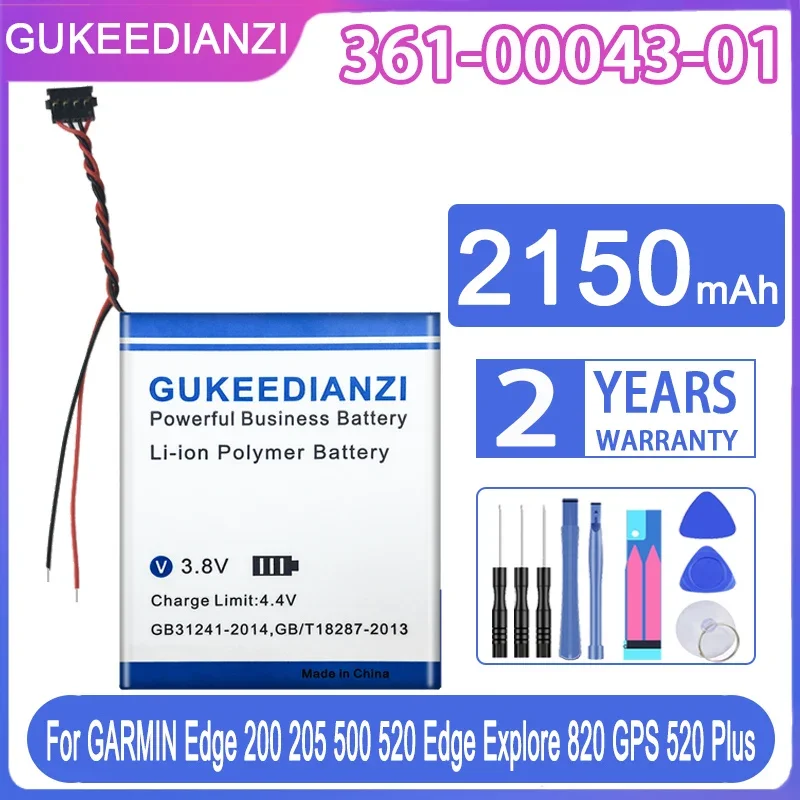 Gukeedianzi 361-00043-01 3610004301 2150Mah Batteria Per Garmin Edge 200 205 500 520 Edge Explore 820 Gps 520 Plus 520 Plus