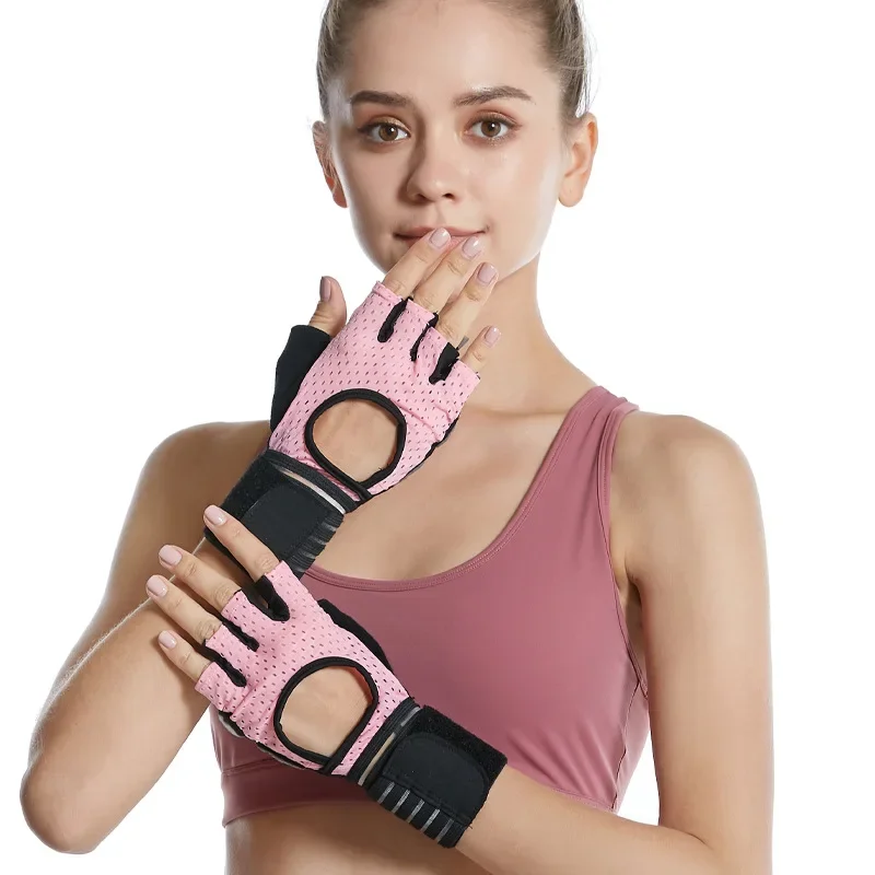 Gym Sports Gloves Half Finger Weight Lifting Gloves with Wrist Support Belt Men Women Workout Exercise Fitness Training Glove 2