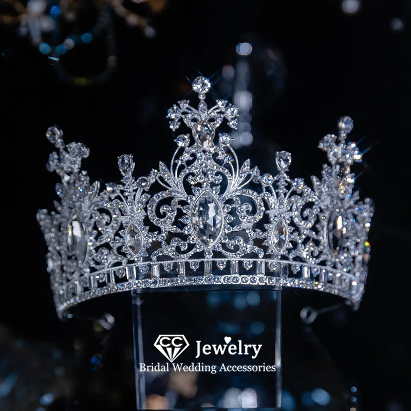 

CC Crowns for Women Wedding Hair Accessories Bridal Headdress Engagement Hairwear 100% Handmade Crystal Diadems Headbands QS213