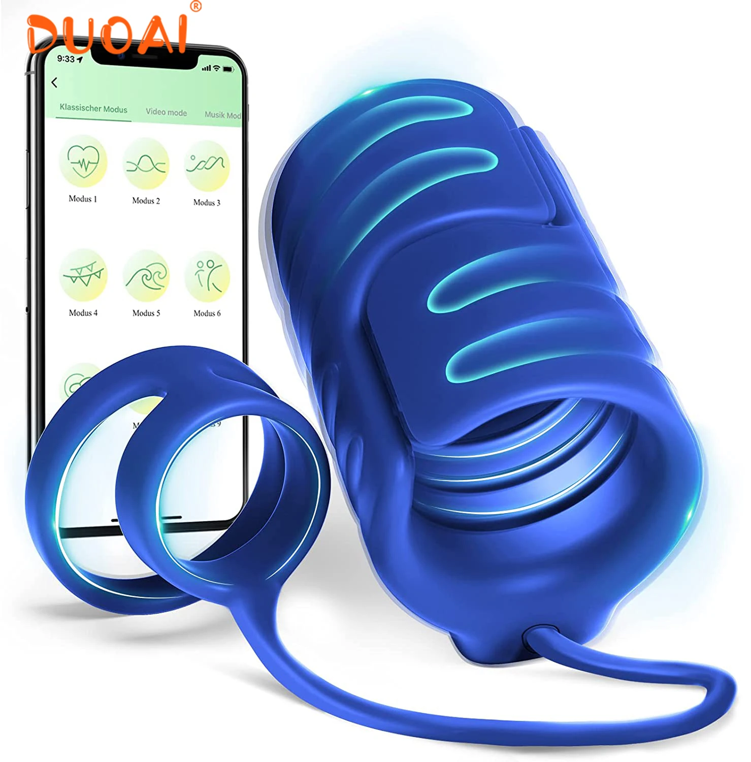 Masturbatore Bluetooth Male Delay Trainer Mens Vibratore APP Controllo Glande Stimolatore Anello massaggiatore Giocattolo del sesso_voghion.com