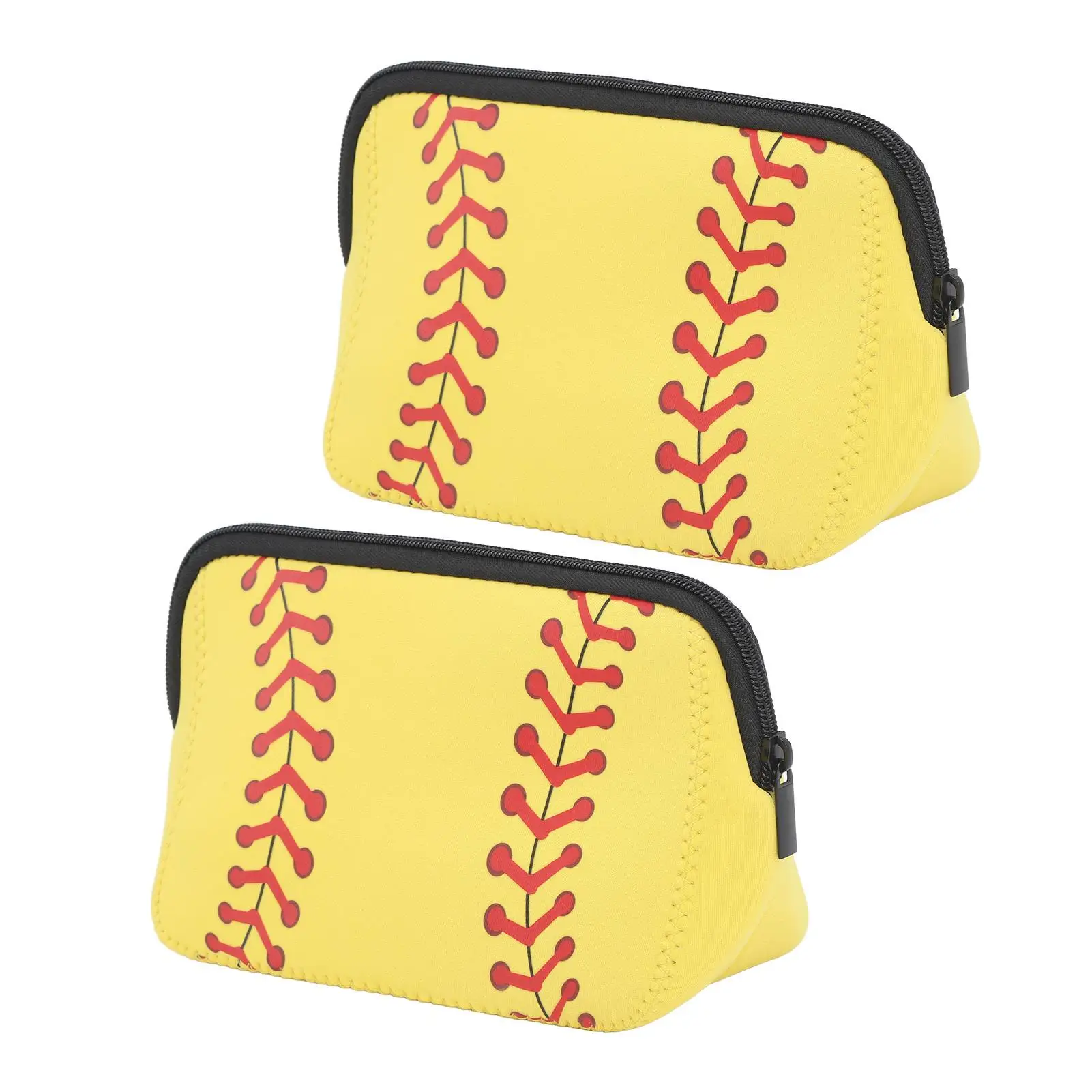Waterproof Neoprene Baseball Pouch Bag-Compact Makeup Bag with Zipper for outdoor Use