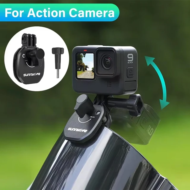 Pince de montage de pare-brise de moto, Clip en aluminium pour GoPro 13 12 Insta360 X5 Ace pour DJI Osmo 360/Action 5 Pocket 3, accessoires 1