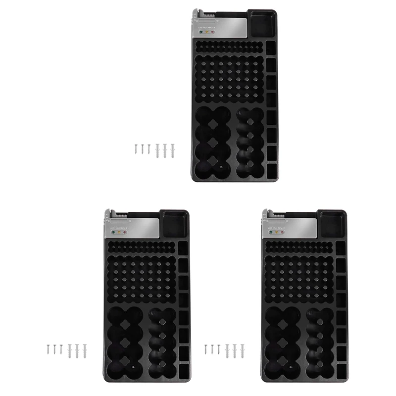 

3X Battery Storage Organizer Holder With Tester - Battery Caddy Rack For AAA AA C D 9V And Small Watch Batteries