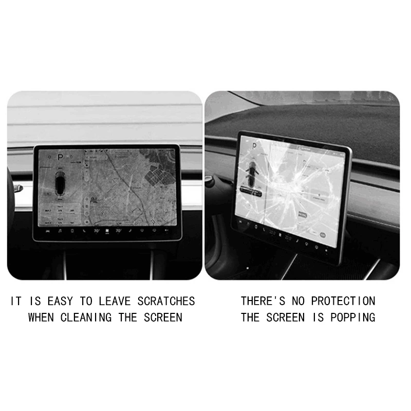 Car Central Control Navigation Tempered Glass Screen Protector+Screen