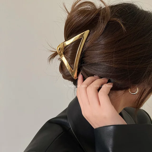 Neue Mode Metall Haar Krallen Clips Vintage Kreuz geometrische Haars pangen Bad Krabben Haar griff Haarnadel Haars pange Klammern Haarschmuck – Detail 4