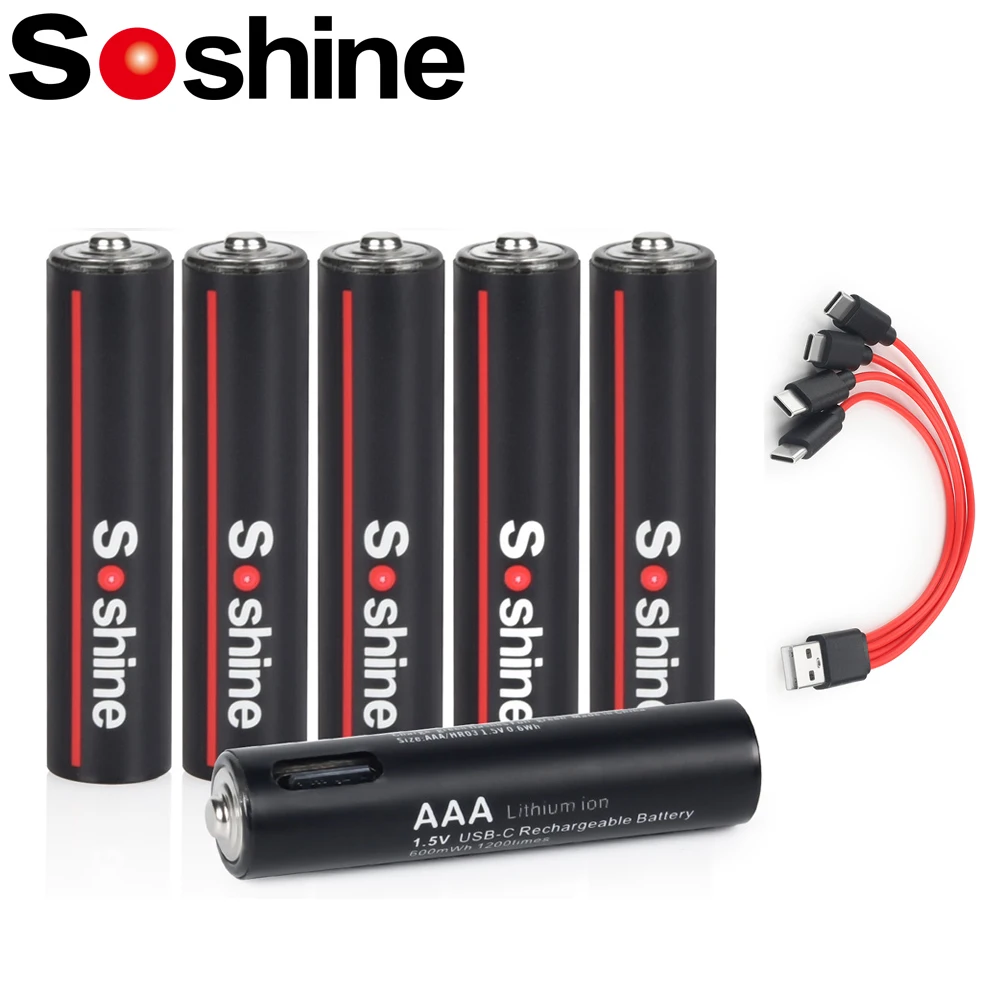 Soshine-USB-Li-ion-AAA-Rechargeable-Battery-Aaa-1-5V-600mWh-Lithium ...
