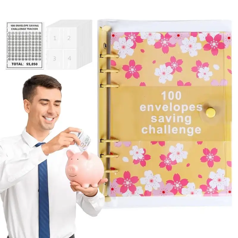 

100 Envelope Savings Challenge Binder Money Saving Budget Planner Book Durable And Reusable Savings Challenges Binder