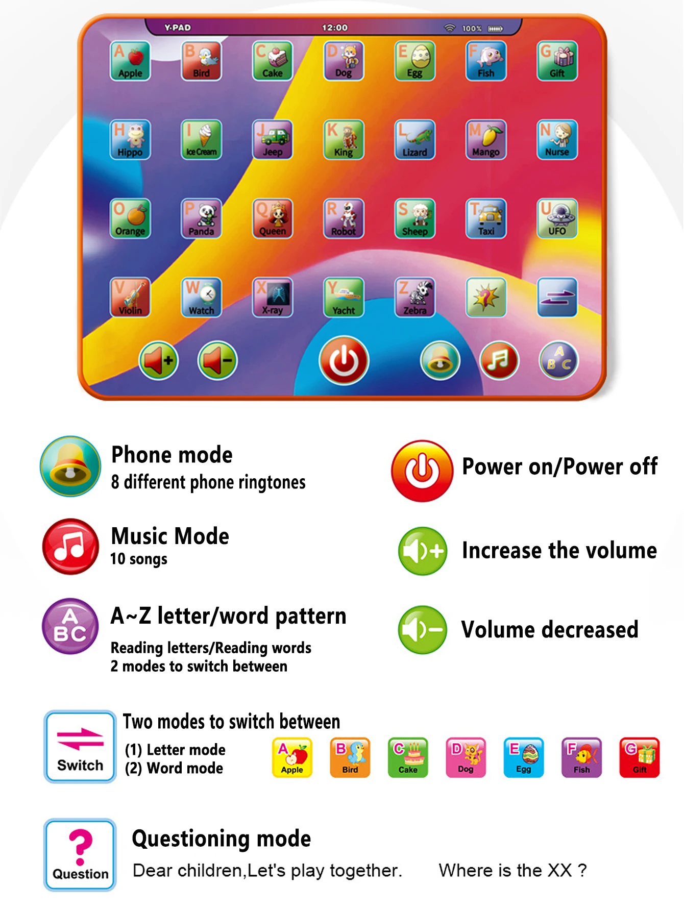 Interactive Alphabet Learning Tablet For Kids Educational Toy_voghion.com