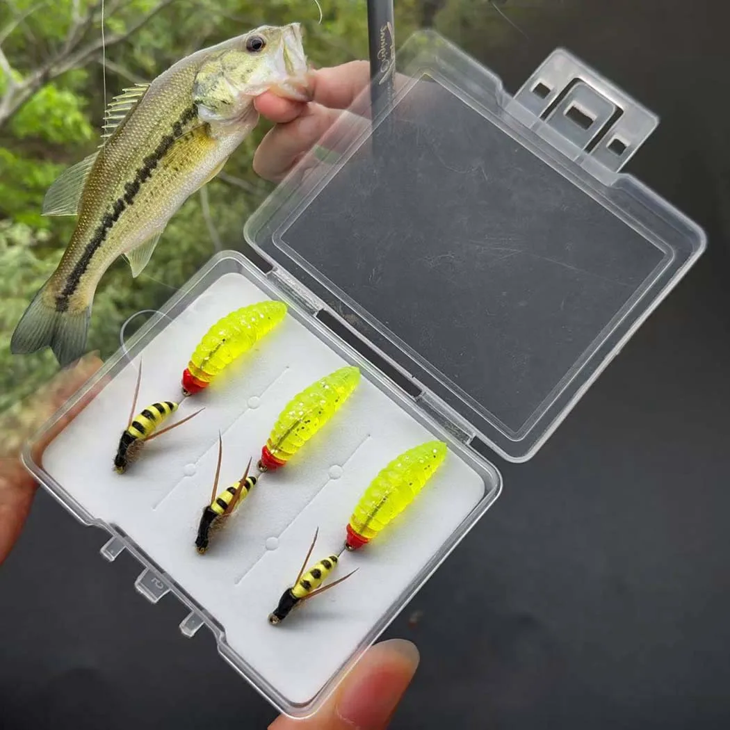 6 Stück/Karton # 10 Trockenfliegen Nymphe/2 gemischte Stile/Fliegenfischen Köder Angeln für Forelle Barsch Lachs/Motte und Wurm Künstlicher Köder mit Box – Detail 10