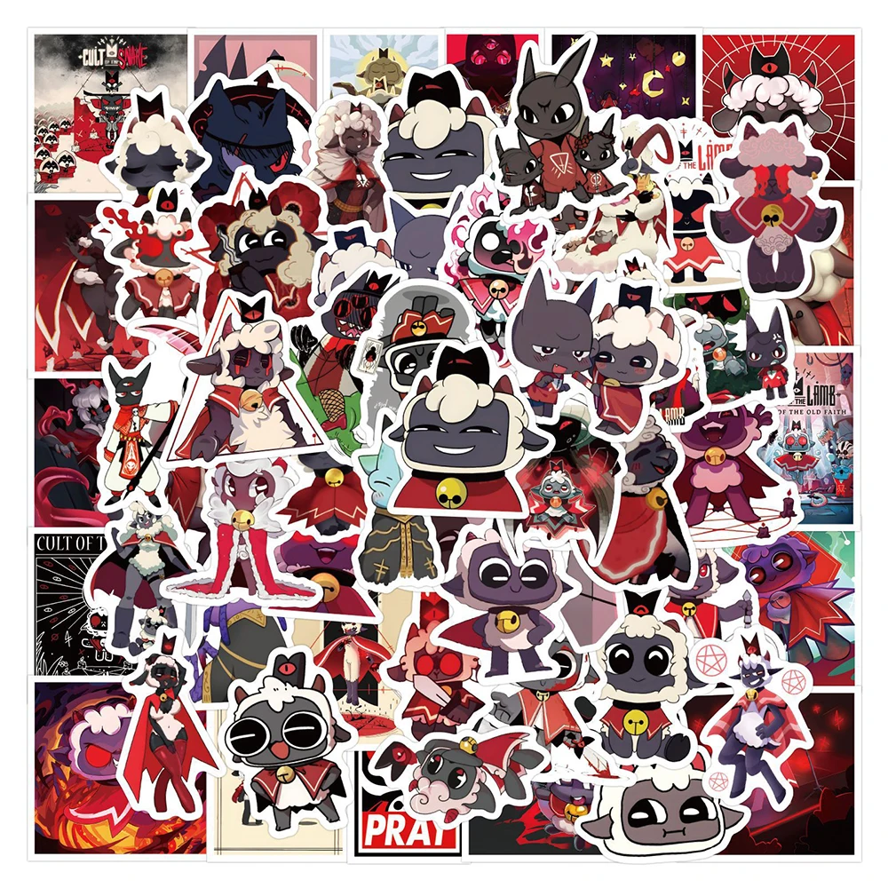 10/30/60/120PCS Game Cult of The Lamb Sticker Cartoon Funny Graffiti Decal Kids Toy Decorative Notebook Luggage Skateboard — view 2