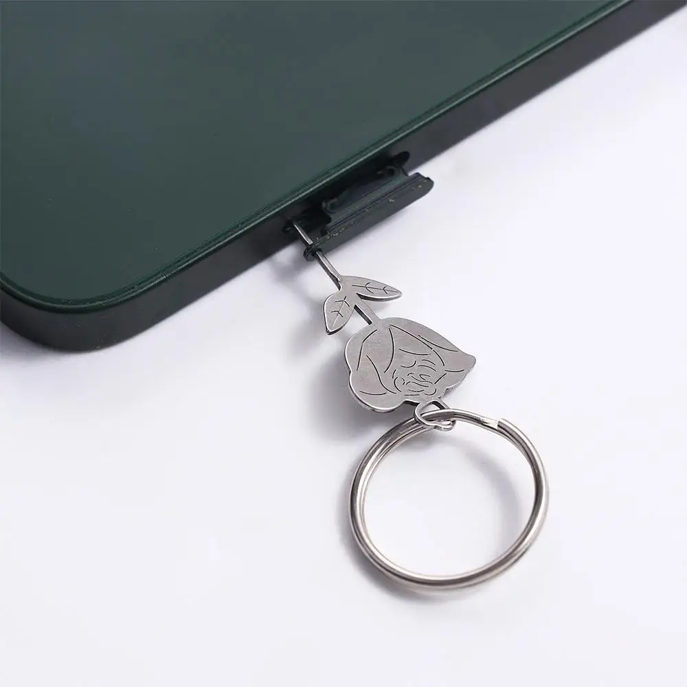 

SIM Card Removal Needle Pin Anti-lost Charm Key Chain Split Rings Phone SIM Card Tray Storage Case Ejecter Tool Needles