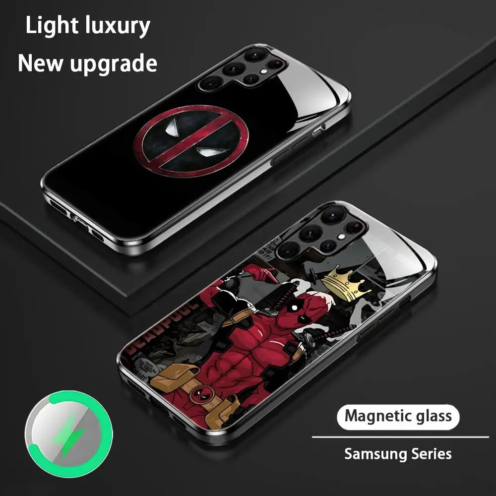Sleek Magnetic Glass Hero Phone Case with Cool D-Dead PoolES Design