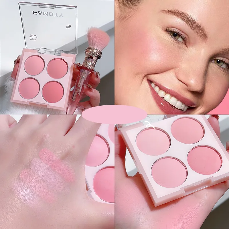 Blush Powder 4 Colors Blush Powder Face Makeup Sweet Warm Colors Matte Cheek Powder