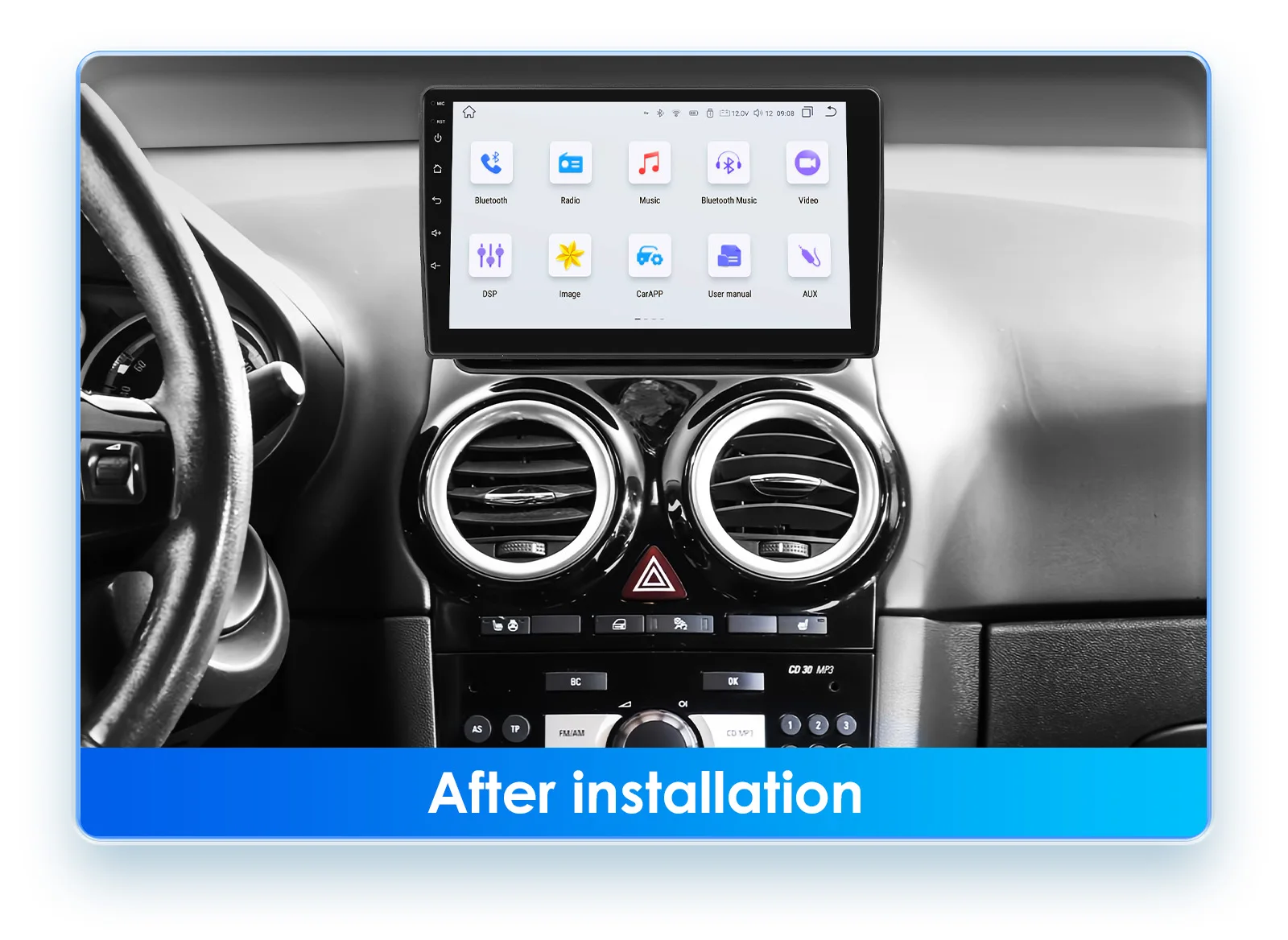 Radio para coche Hizpo de 9 pulgadas para OPEL CORSA D 2007 - 2012, reproductor multimedia de vídeo Android con Carplay inalámbrico, radio 2 DIN, autorradio, GPS, estéreo, sistemas inteligentes, pantalla táctil IPS, unidad principal, navegación, BT, GPS, 4G, WIFI, FM, AM, DSP, RDS, SWC, Mirror Link, DAB+, DVR 3