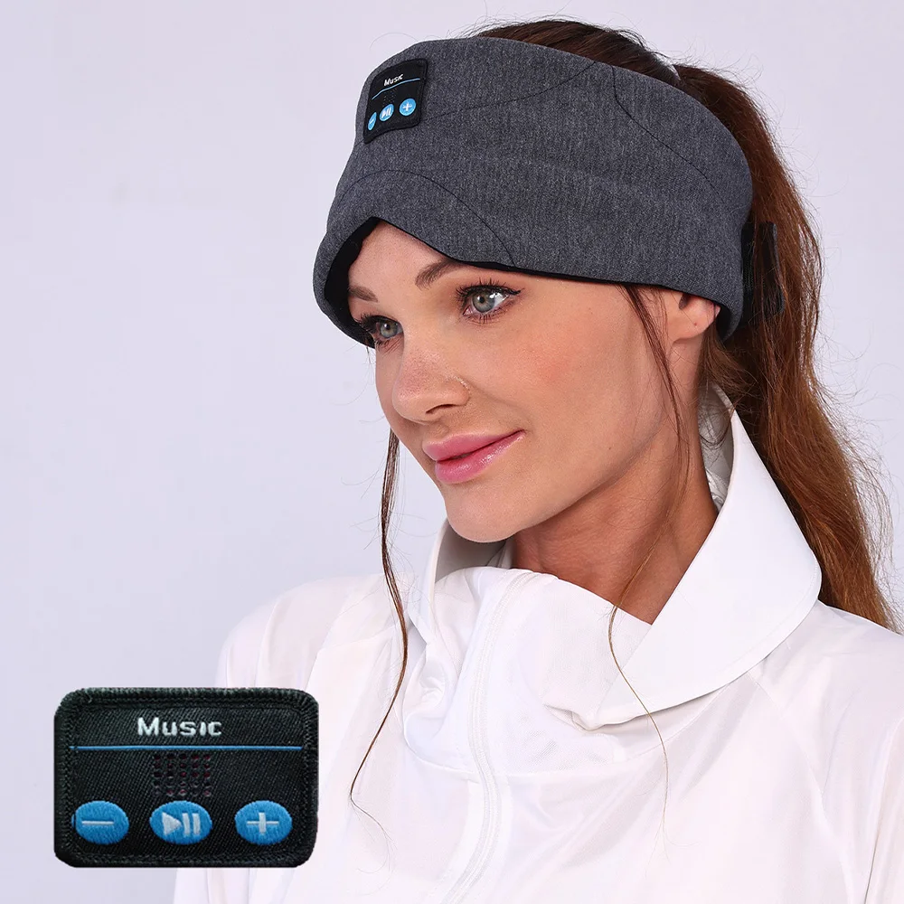 Bluetooth Eye Mask with Headphones Sleeping Soft Cotton Blindfold Wireless Sleep Mask with Speaker Travel Meditation Night Shift