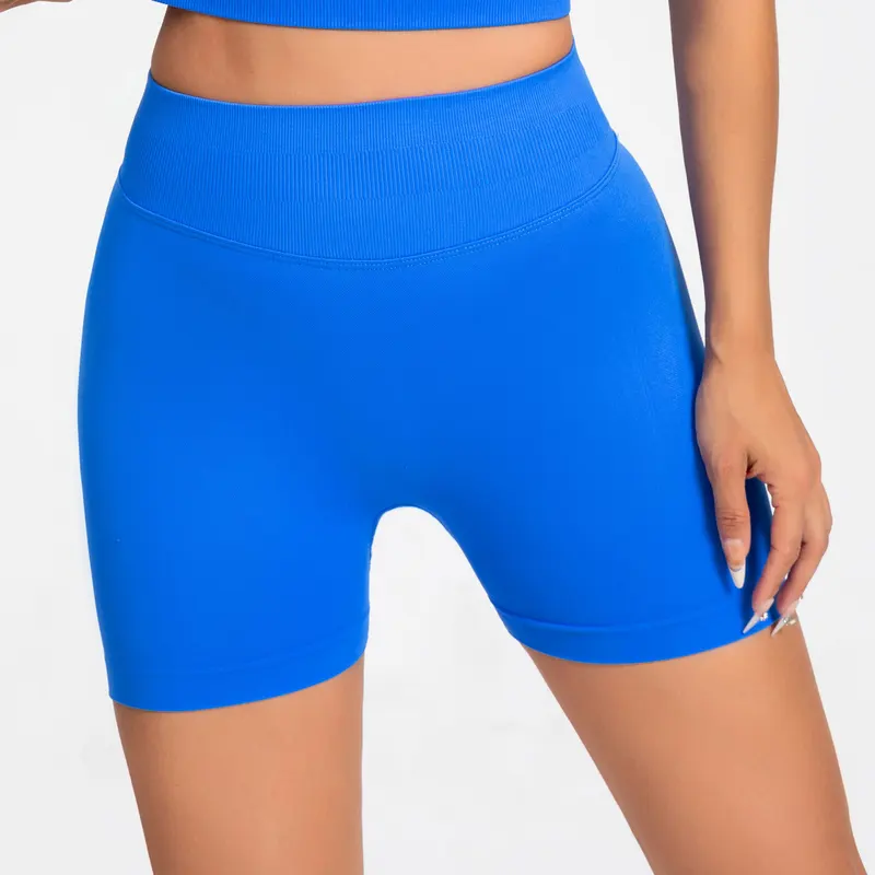 NCLAGEN GYM Shorts 4.5" Women Activewear Fitness Sports Biker Shorts Low Ribbed Band Workout Scrunch Butt Yoga Seamless Leggings