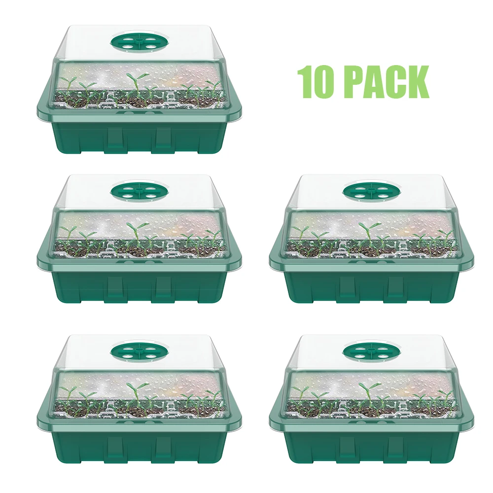 5/10Pcs Box Seedlings Tray for Plants 12/24 Holes Nursery Pot Seed Grow Garden Pots Greenhouse Seeding | Дом и сад