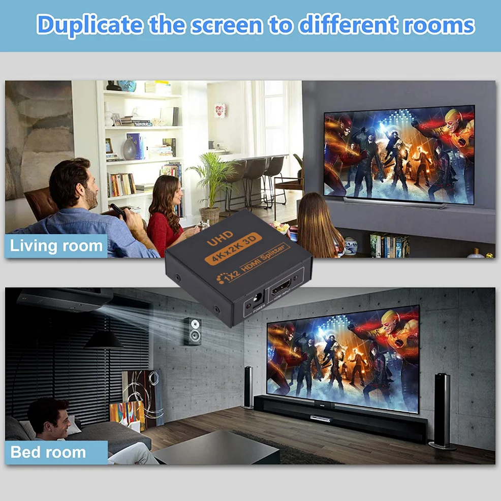 Hdmi Splitter Adaptador para Way Hdmi Fêmea para Hdmi Adaptador Feminino em Out Hdmi Splitter para Xbox Ps4 Dvd Hdtv pc Laptop 4k - Imagem 2