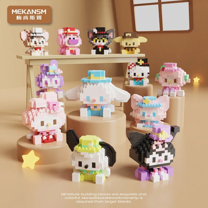 Mingchuang Youpin Sanrio Building Block Toy Cartoon Anime Character Katie Cat Construction Model Toy for Children's Puzzle Gifts