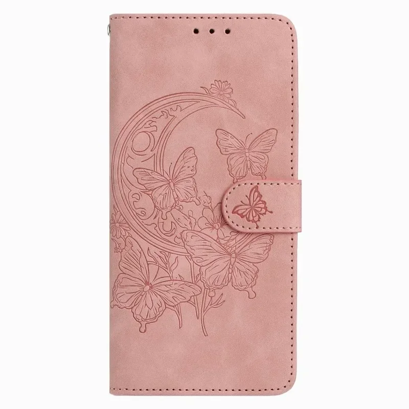 Moon Butterfly Design Phone Wallet Cover