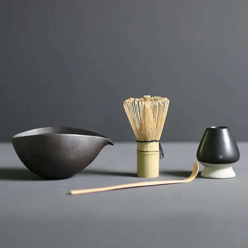 Handmade Home Easy Clean Matcha Tea Set Tool Stand Kit Bowl Whisk Scoop Gift Ceremony Traditional Japanese Accessories