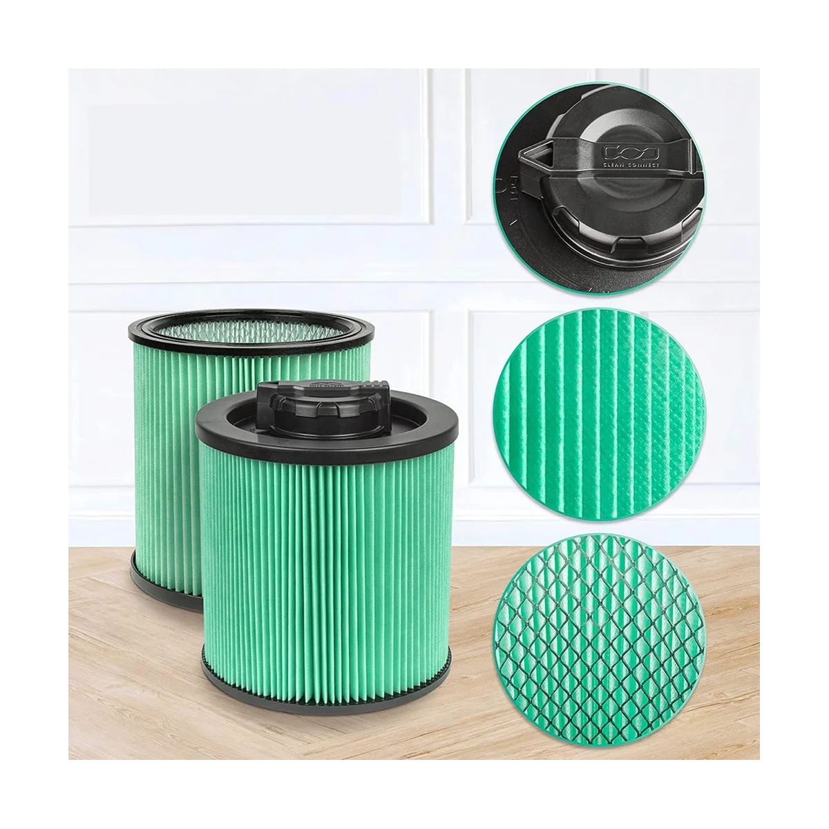 Cartridge Filter Replacement for DEWALT DXVC6914 Wet/Dry Vac Vacuum Cleaner 6-16 Gallon Filter 2 Pack