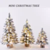 45 cm Tabletop Christmas Tree Figurine Snow Flocked with LED Lights 1