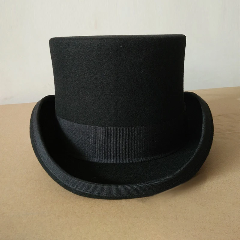 100% Wool Felt Top Hat for Men Women Cylinder High Hat