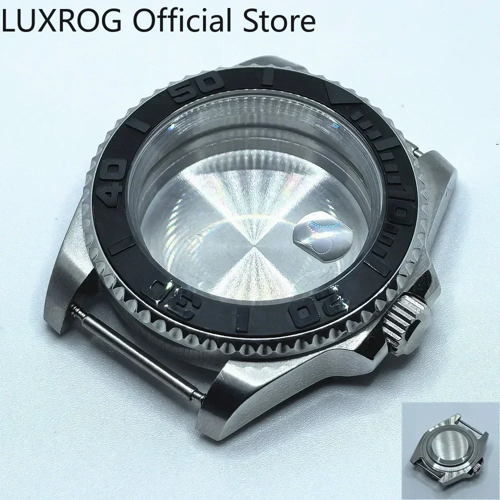 Stainless Steel 40MM Black Blue Ceramic Insert Watch Case