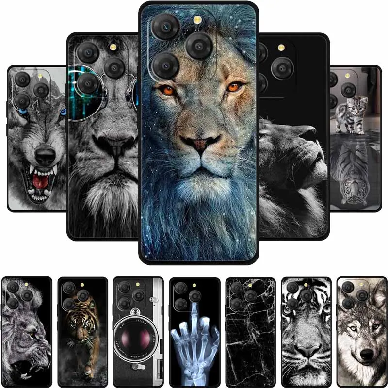 Black Lion & Wolf Silicone Soft Phone Case - Sleek Back Cover
