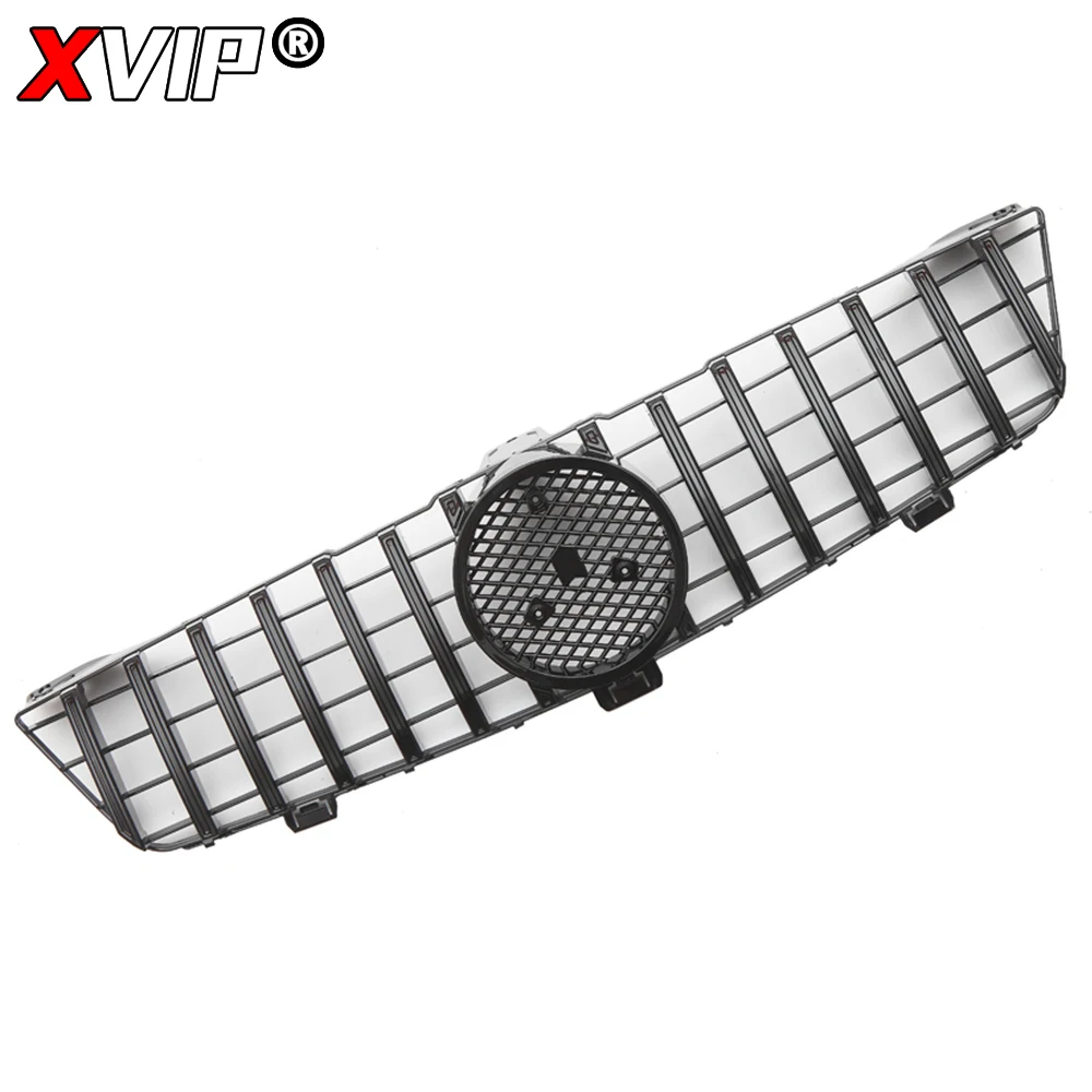 XVIP 크롬 다이아몬드 스타일 레이싱 그릴 메르세데스 벤츠 CLS W219 CLS500 CLS550 2009-2011 광택 블랙 GTR 스타일 어퍼 그릴