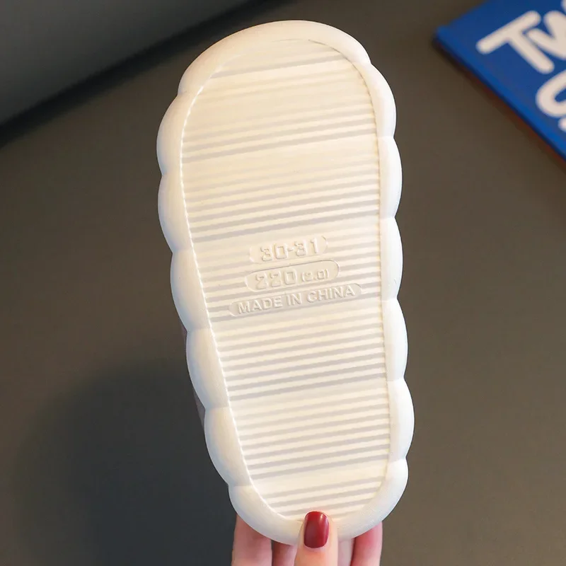 Women's Cotton Slippers Winter Shoes Woman Warm Plush Waterproof Leather Slippers Little Girls Boys Soft Sole Home Shoes