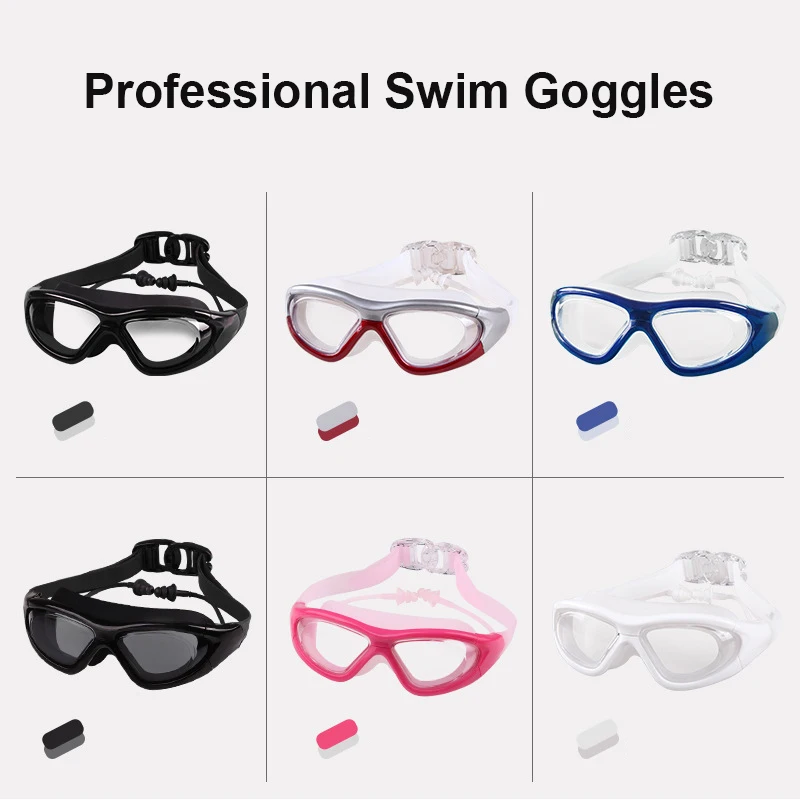 Adult Optical HD Swimming Goggles Anti-fog UV Protection Waterproof Silicone -2 To -9 Myopia Swim Eyewear Glasses with Earplug 4