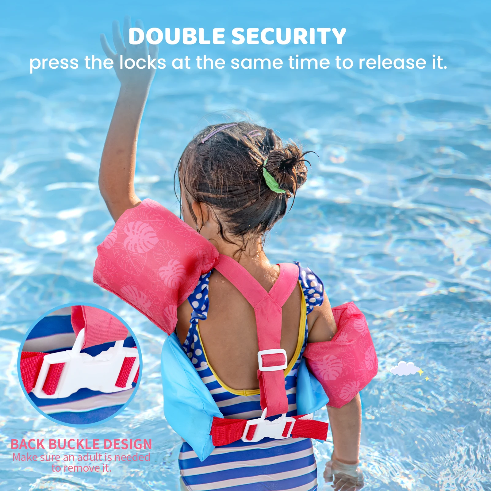 Baby Float Cartoon Arm Sleeve Life Jacket Swimming Training Safety Swimsuit Floating Pool Float Swimming Ring Life Vest