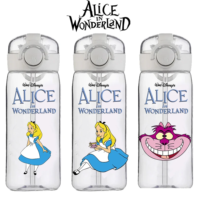 400ML Disney Alice in Wonderland School Girl Cartoon Anime Cup Plastic Sports Cup Children Casual Gift water cup