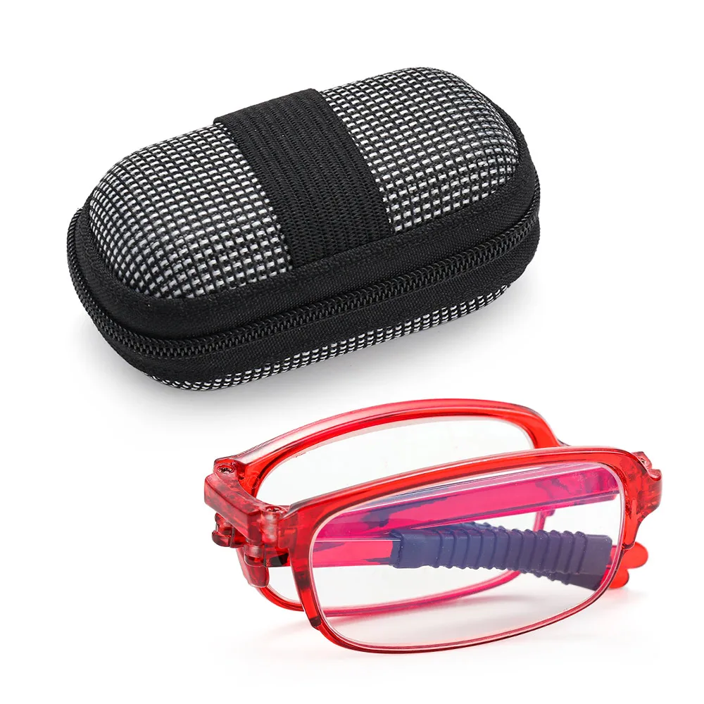 Trend Faltbare Lesebrille mit Box Männer Frauen Tragbare TR90 Presbyopie Brille Design Leser Brillen Brille + 1,0 ~ + 4,0_voghion.com