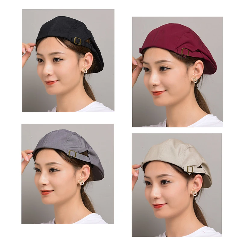 Chef Hat Women's Kitchen Hats Restaurant Chef Hat Men Bakery Cook Cooking Cap Cafe Waiter and Bartender Work Caps Multicolor Adjustable